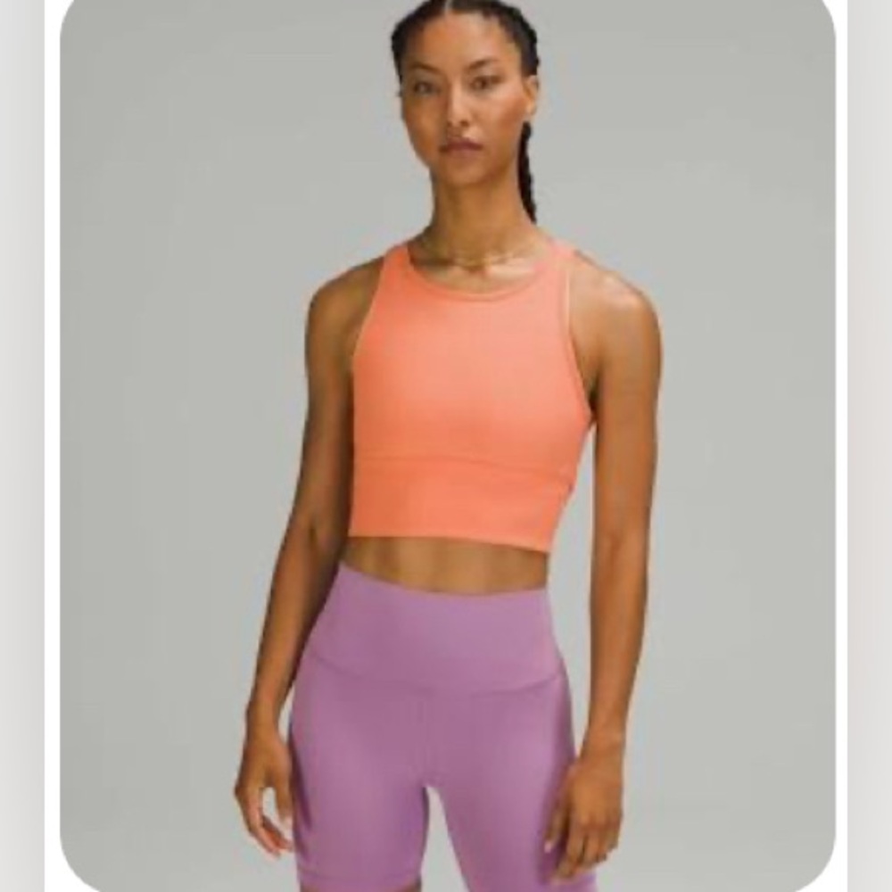 Ribbed Orange lululemon power pivot tank! Flaw